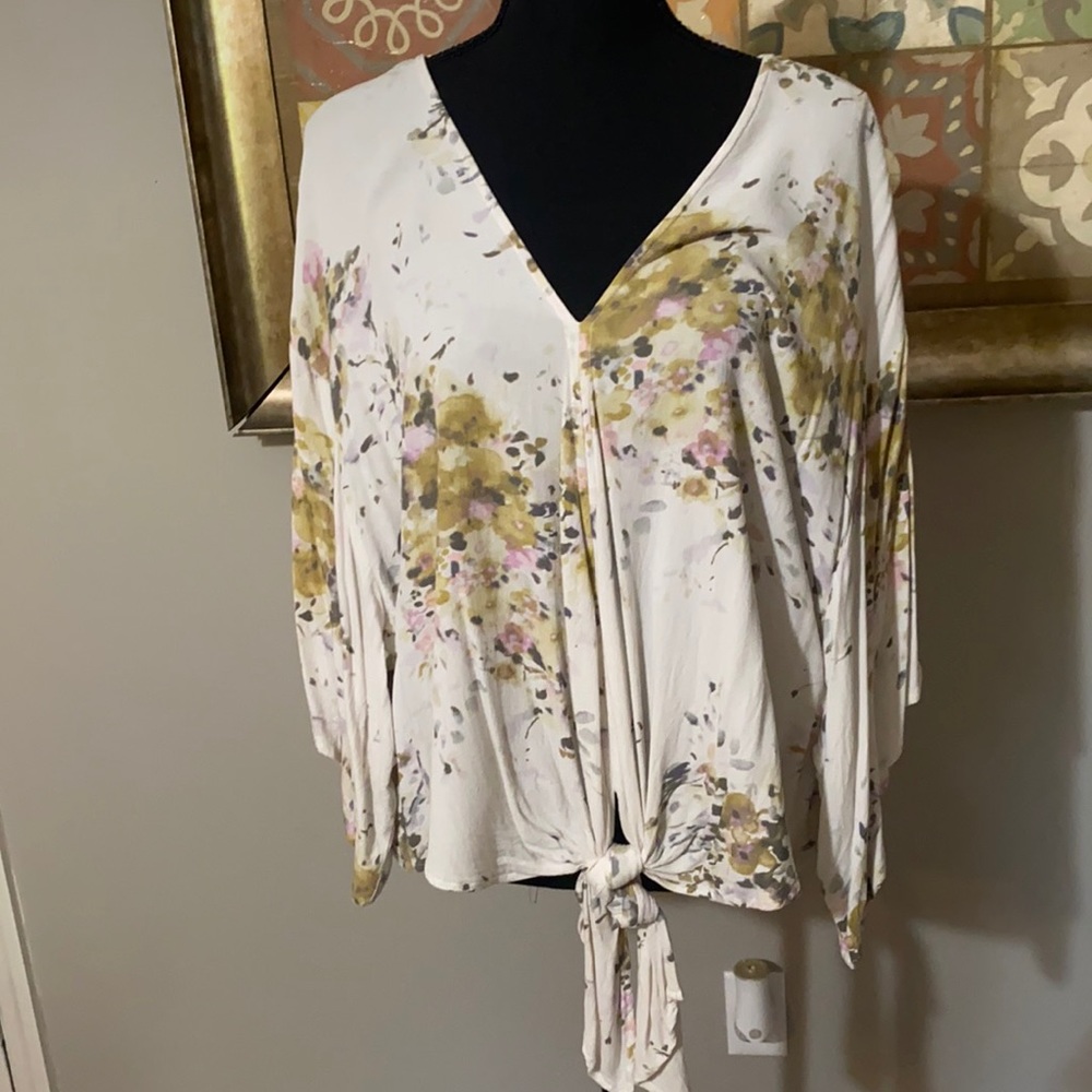 Tribal Floral Tie Knot Top